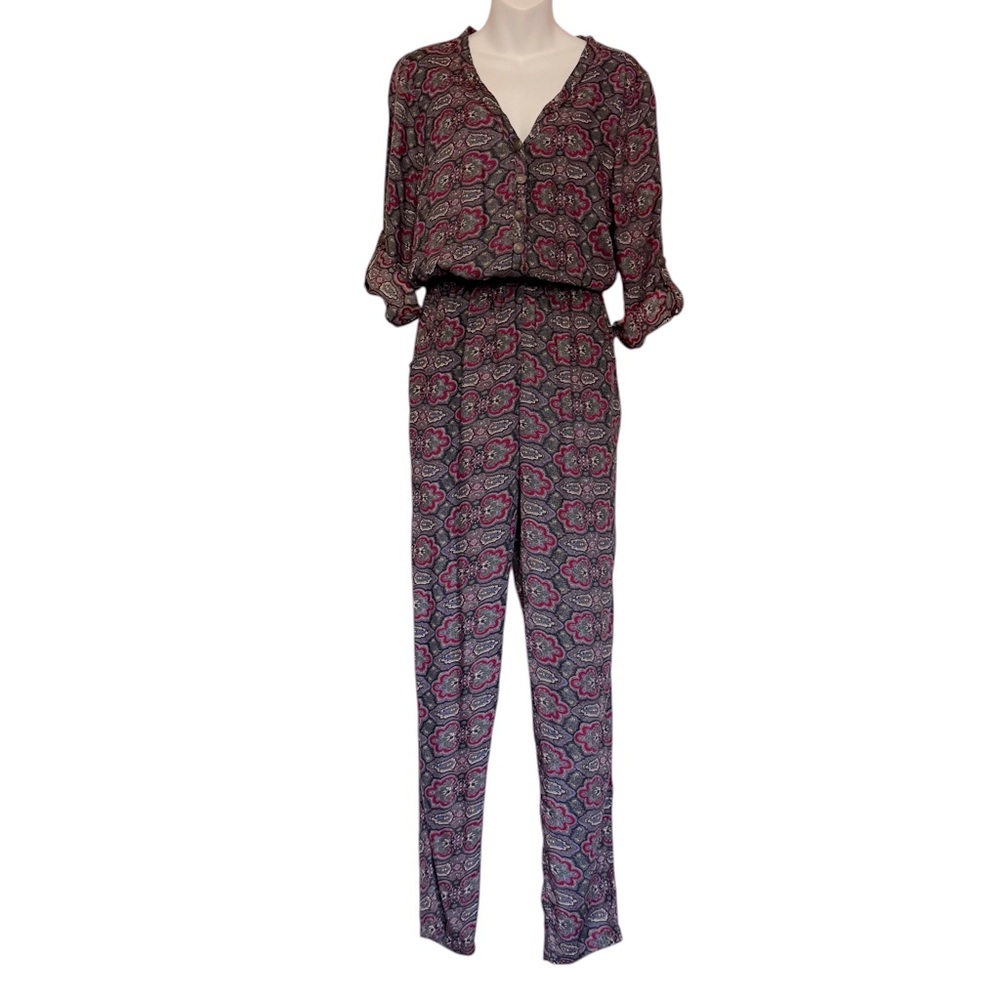 Ale By Alessandra Paisley Print Jumpsuit - Purple and Pink Size XS